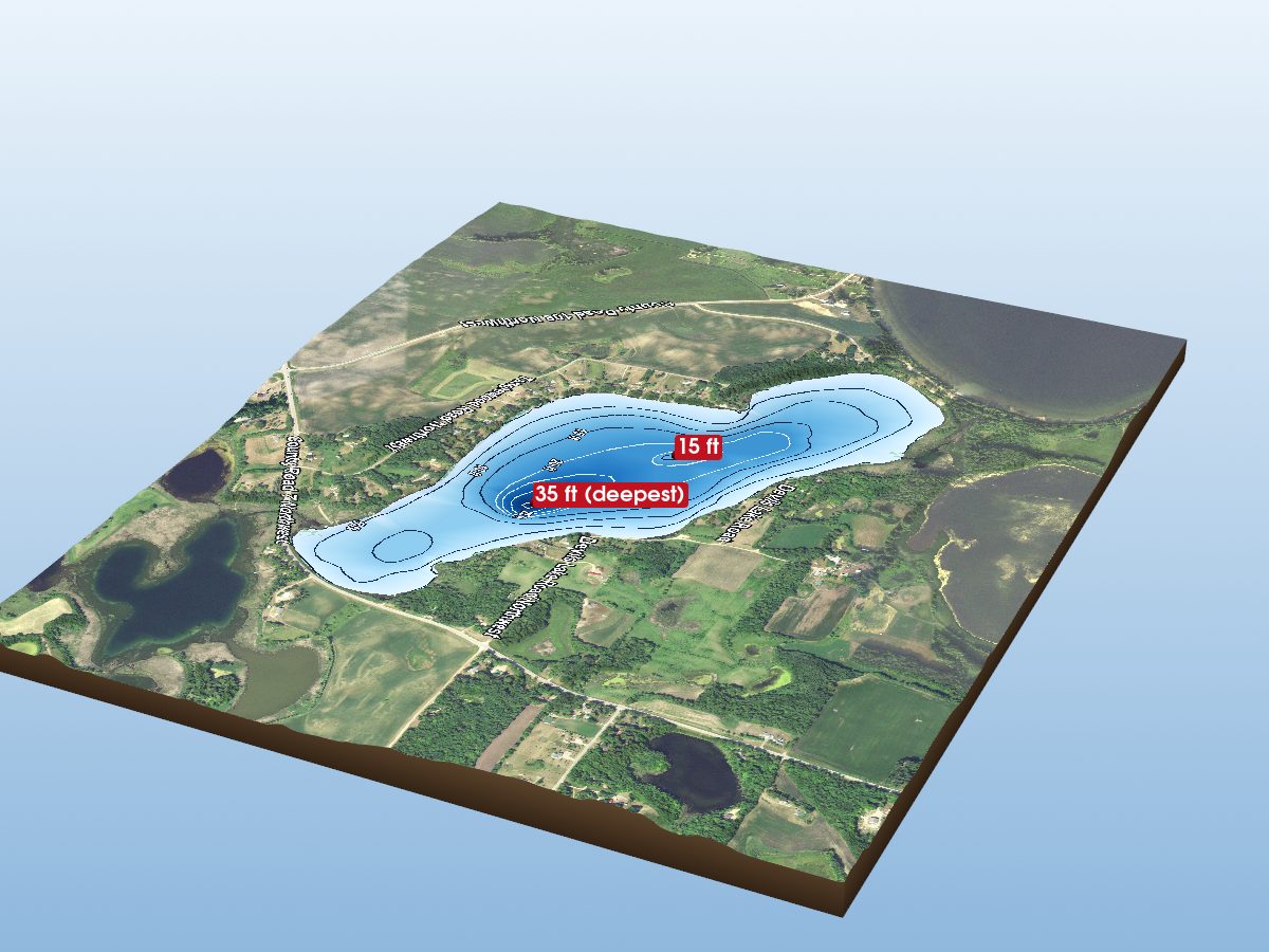 Depth map of Devils Lake