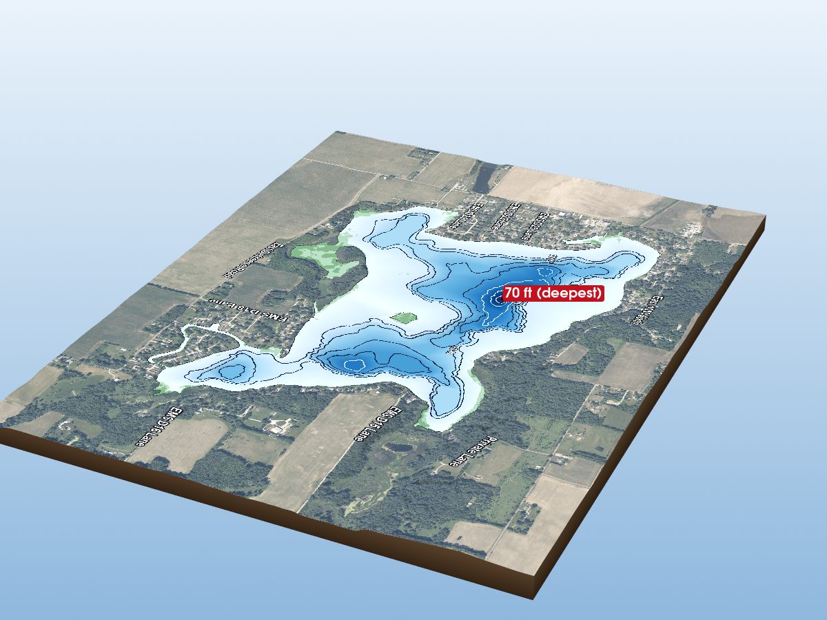 Depth map of Dewart Lake