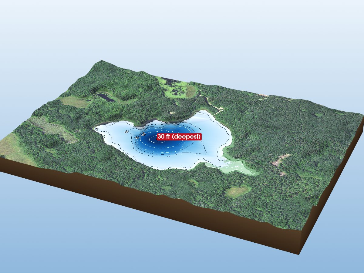 Depth map of Diamond Lake
