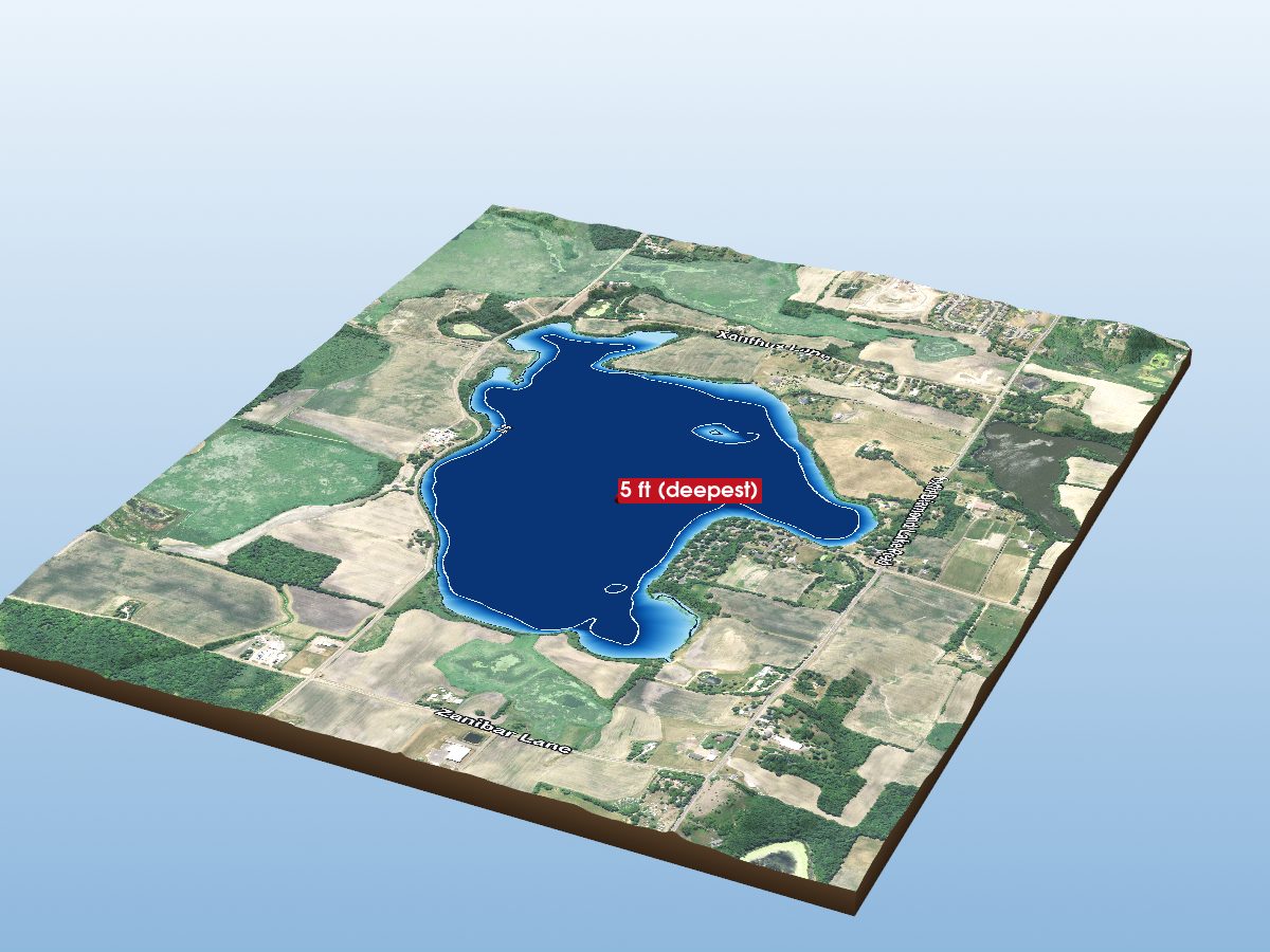 Depth map of Diamond Lake