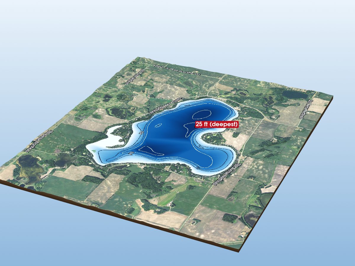 Depth map of Diamond Lake