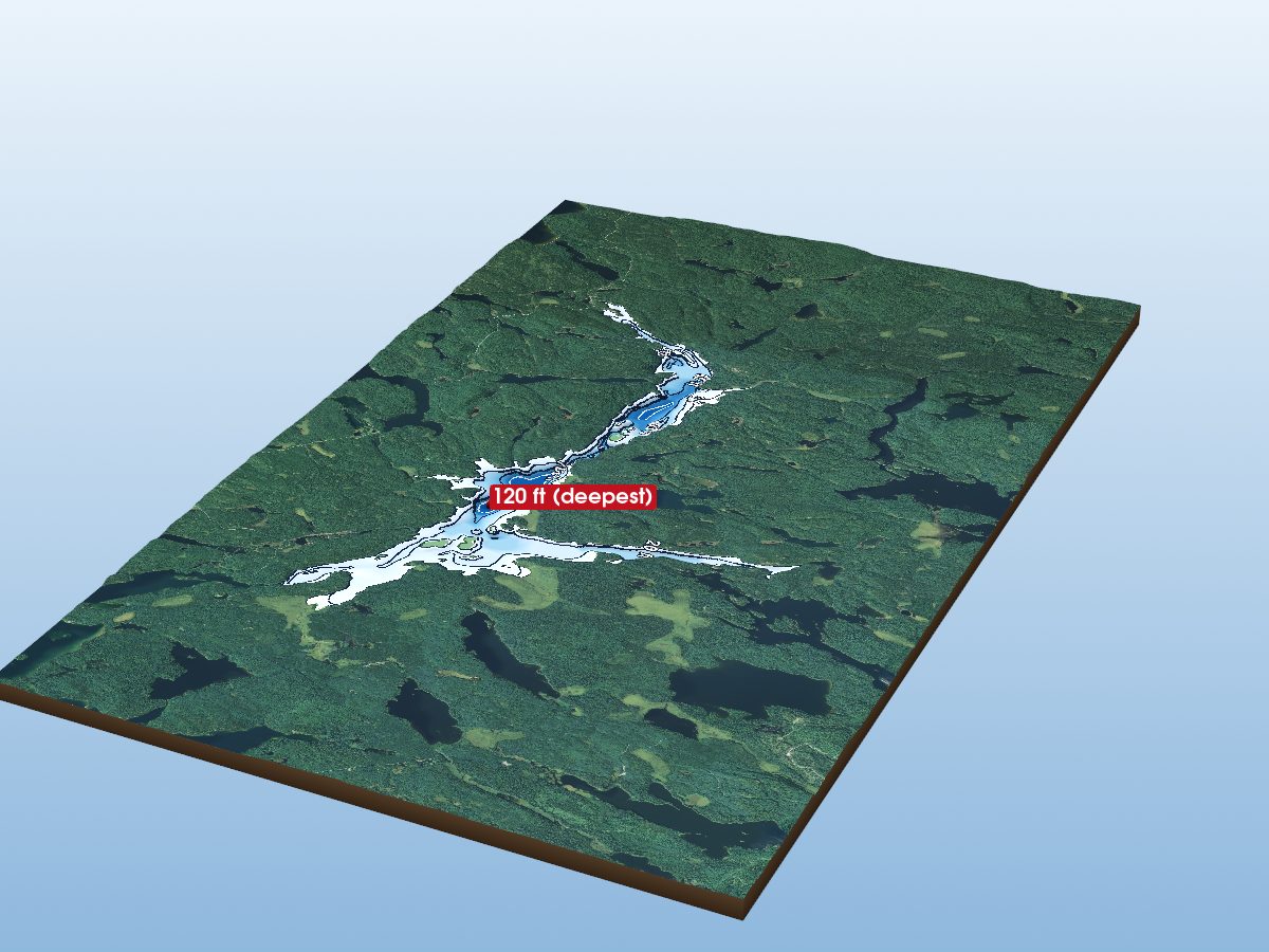 Depth map of Diamond Lake