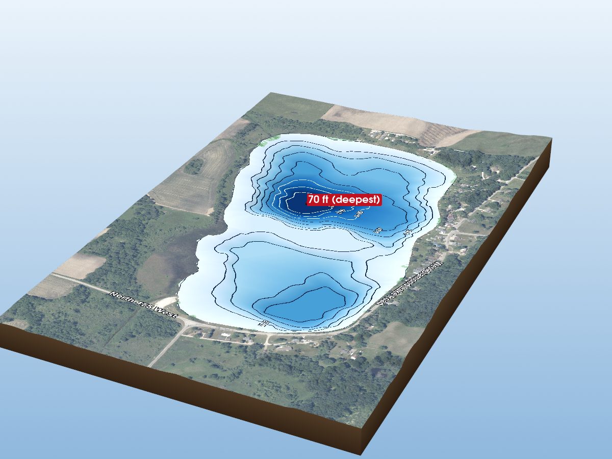 3D depth map of Diamond Lake