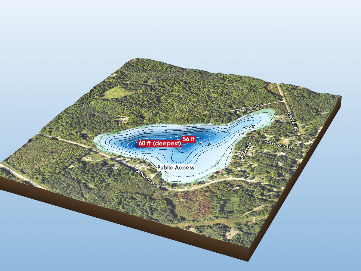 Depth map of Diamond Lake
