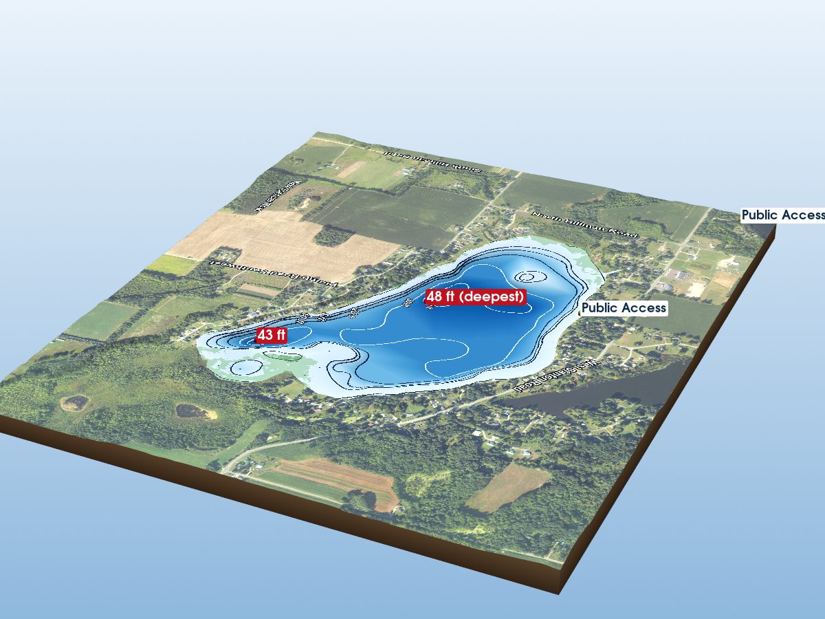 Depth map of Dickerson Lake