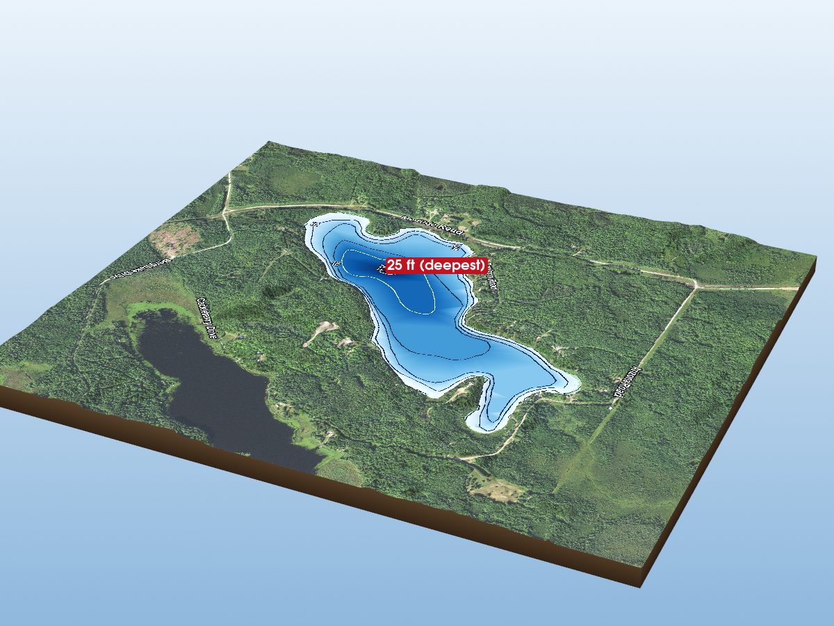 Depth map of Dinham Lake