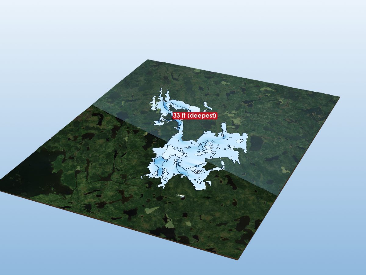 Depth map of Dinwiddie Lake