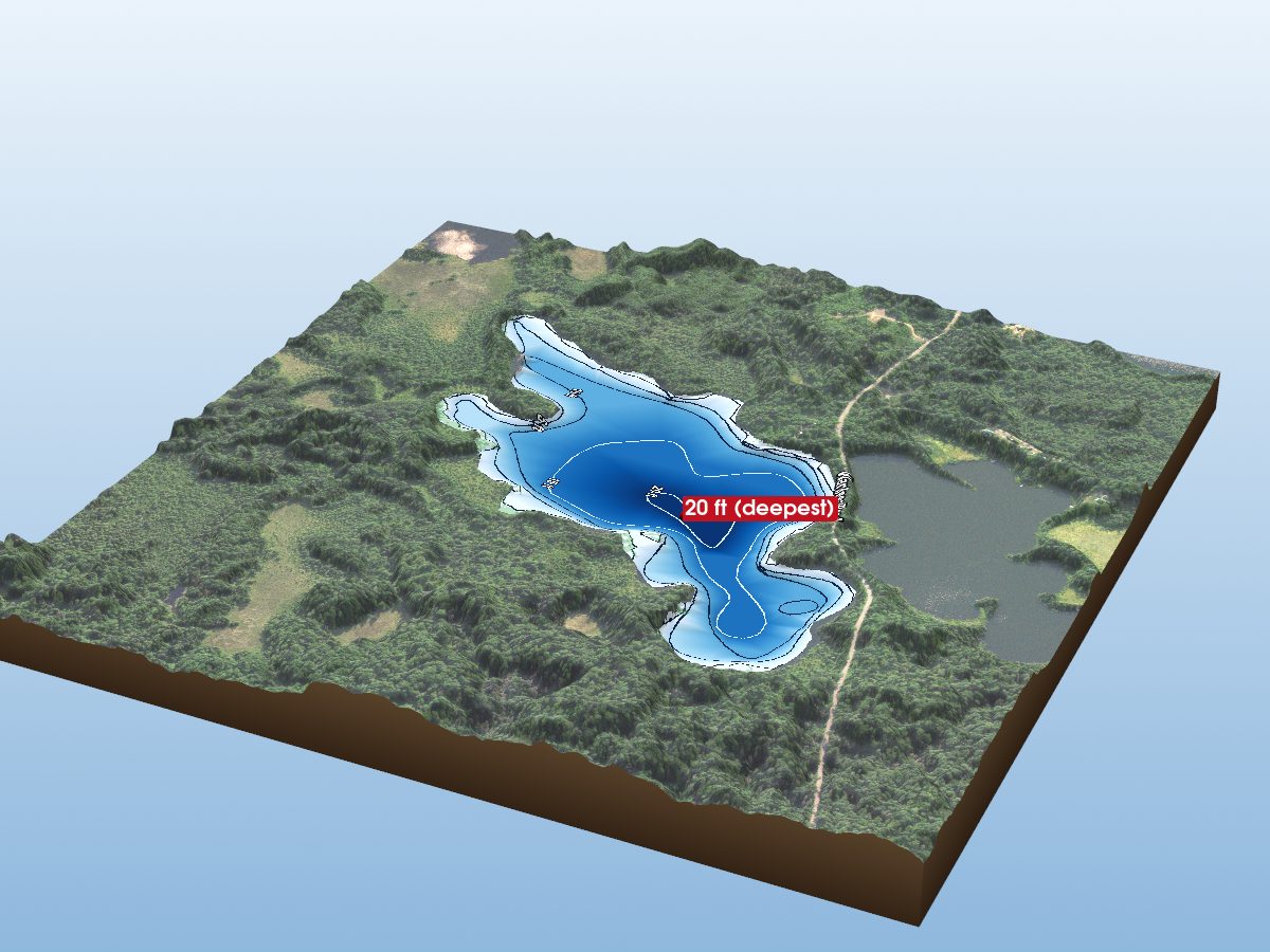 Depth map of Divide Lake