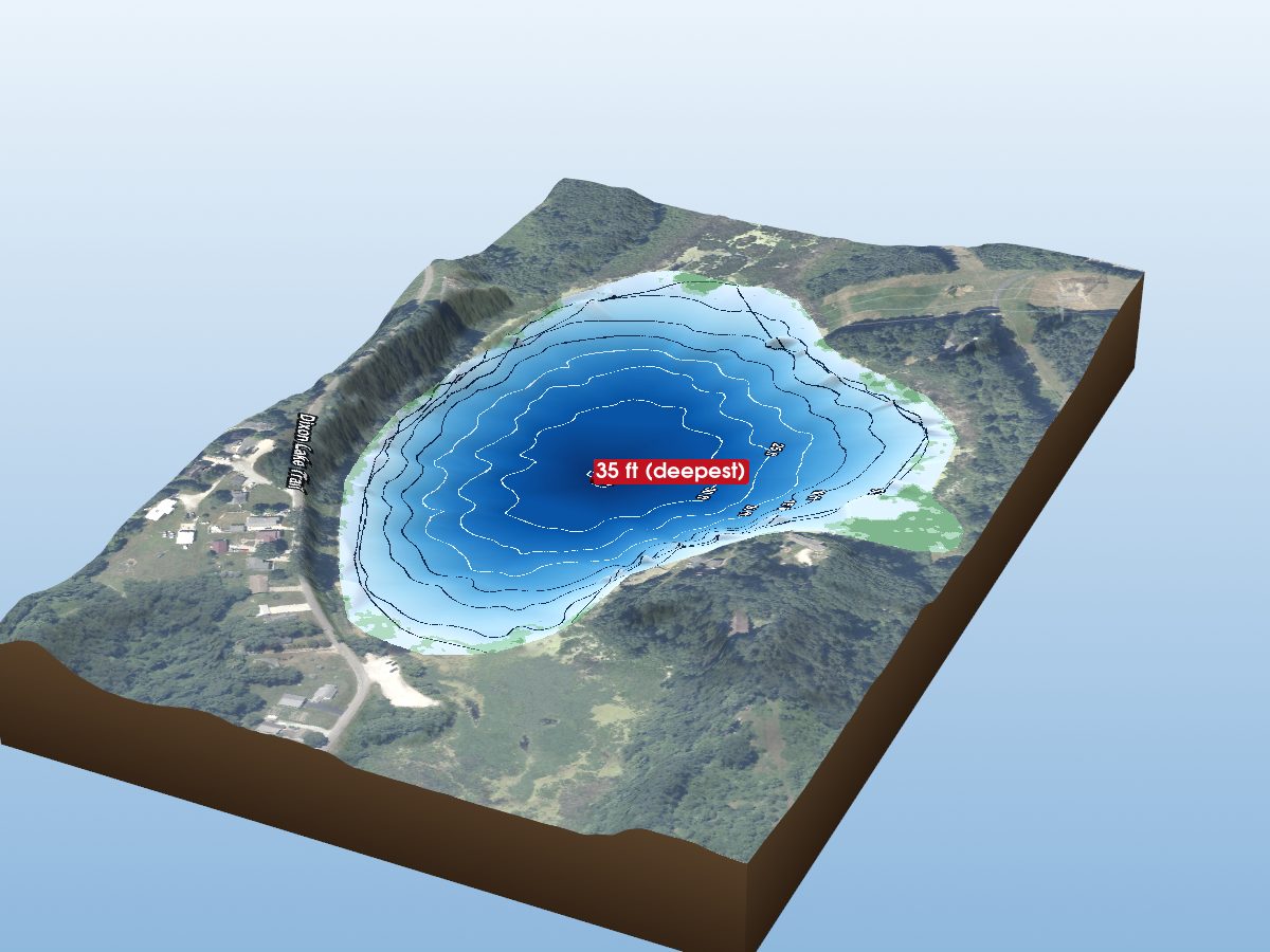 Depth map of Dixon Lake