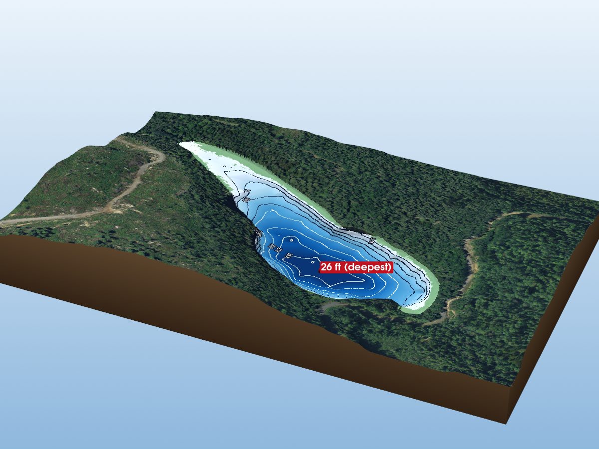 Depth map of Dobie Lake
