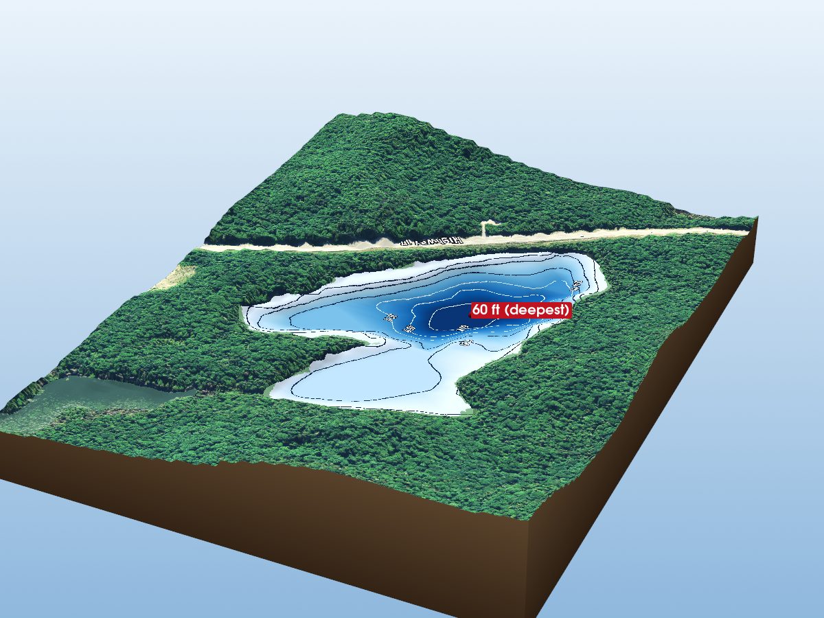 Depth map of Doc Greig Lake