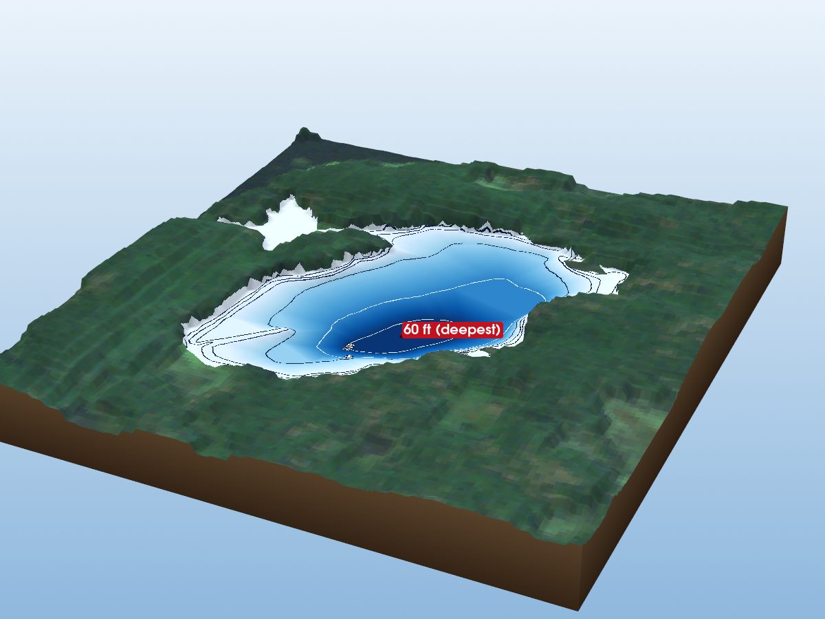 Depth map of Doe Lake