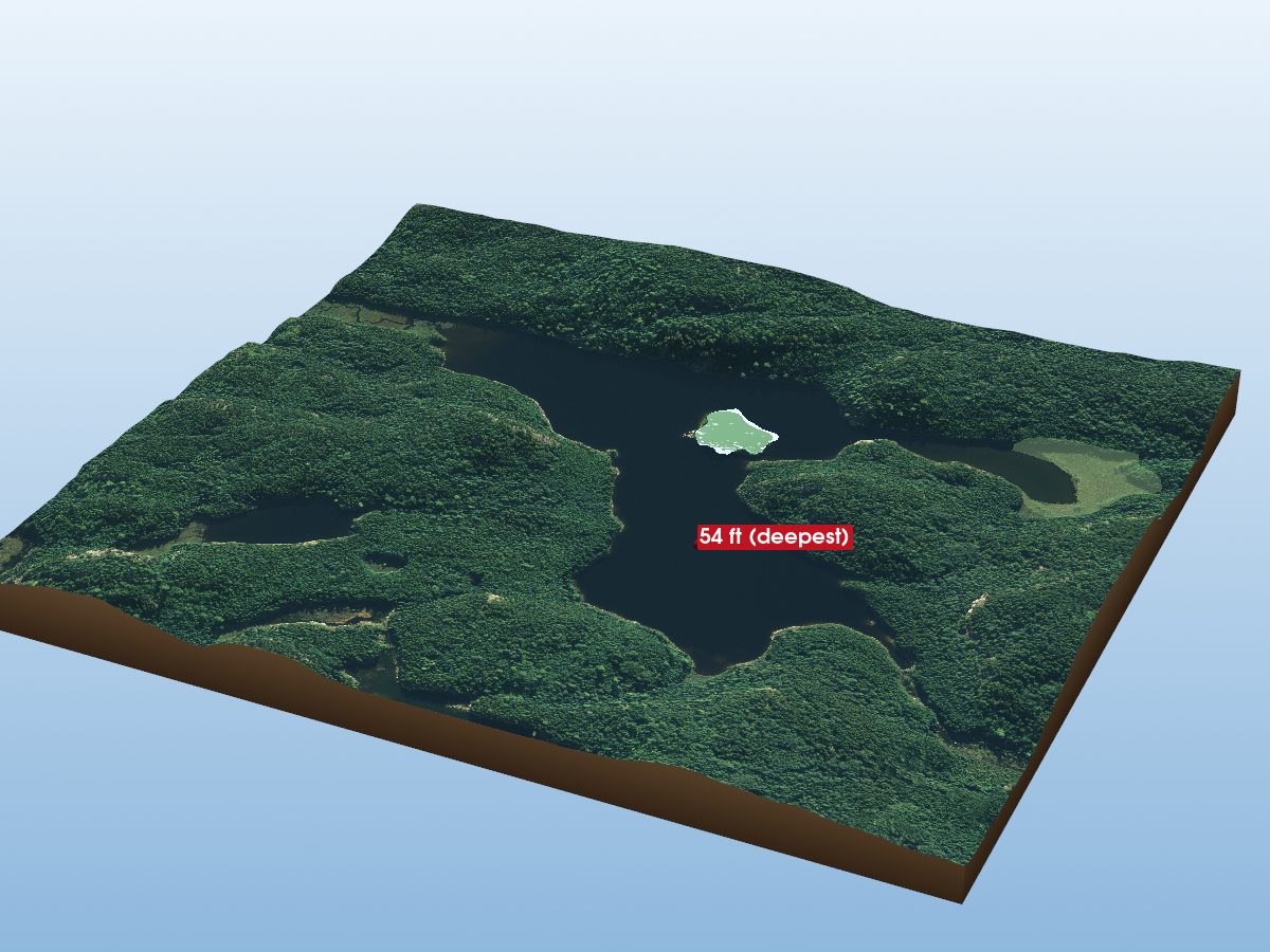 Depth map of Doehead Lake