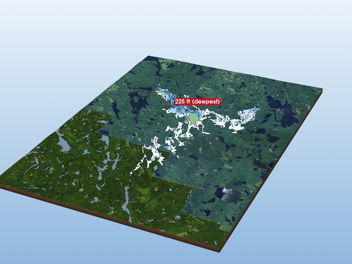 3D depth map of Dog Lake
