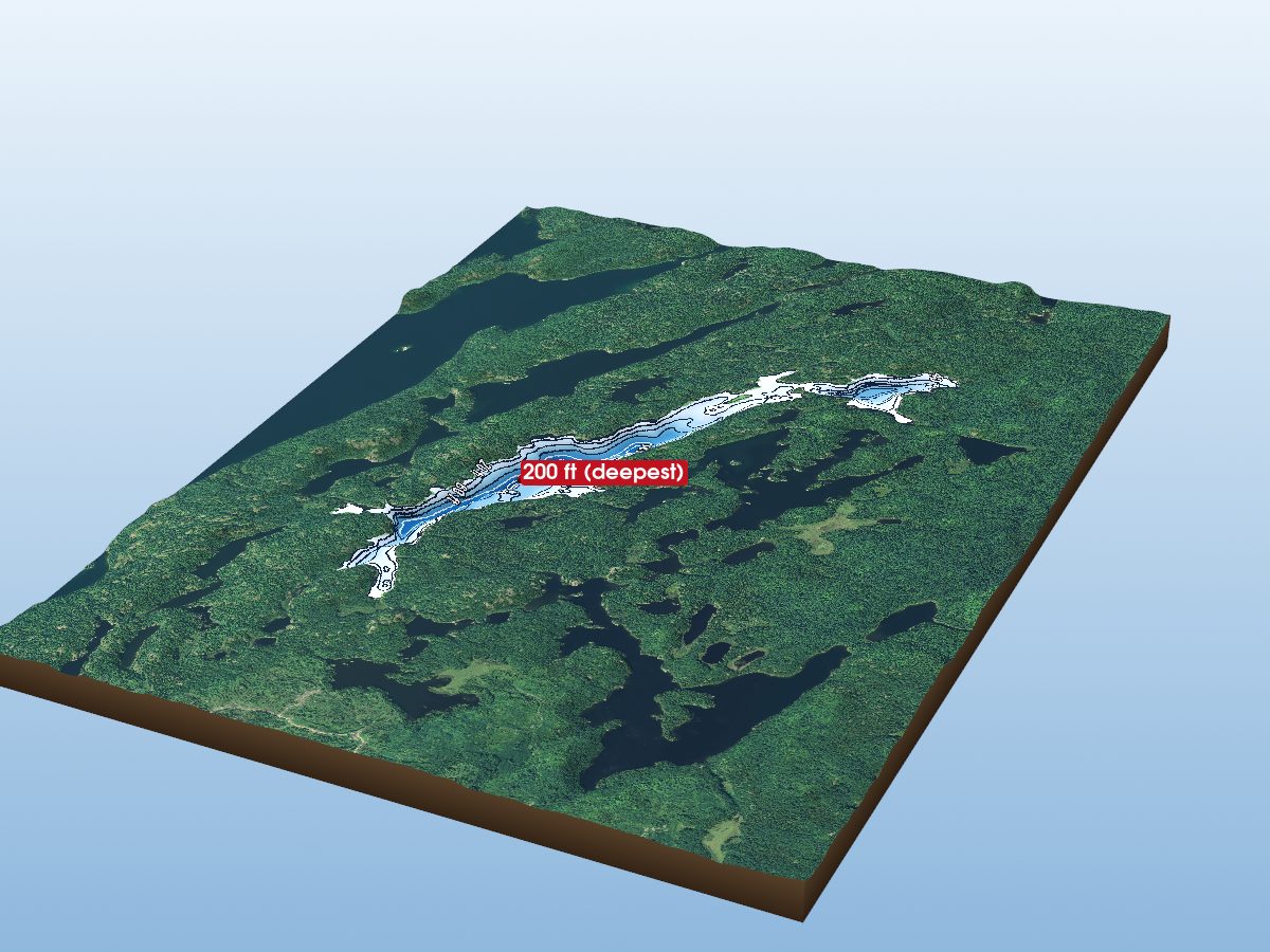 Depth map of Dollyberry Lake