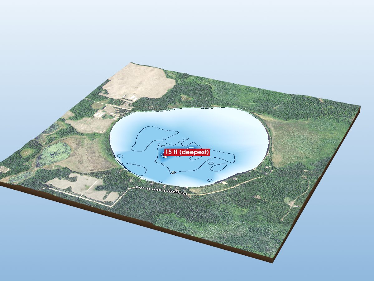 Depth map of Dolney Lake