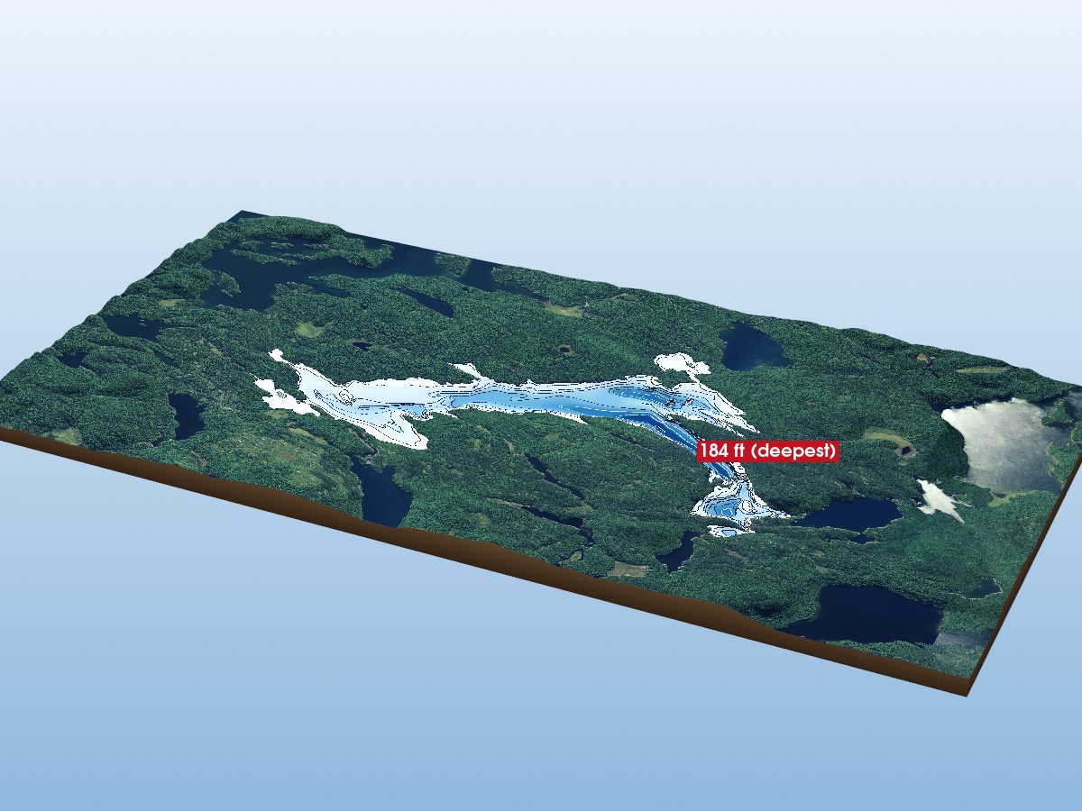Depth map of Donald Lake