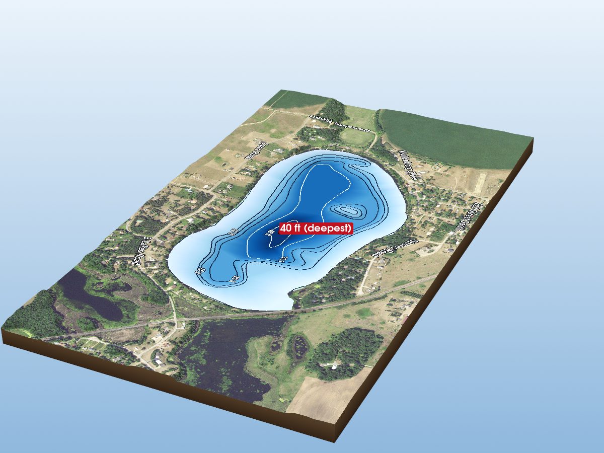 Depth map of Donalds Lake