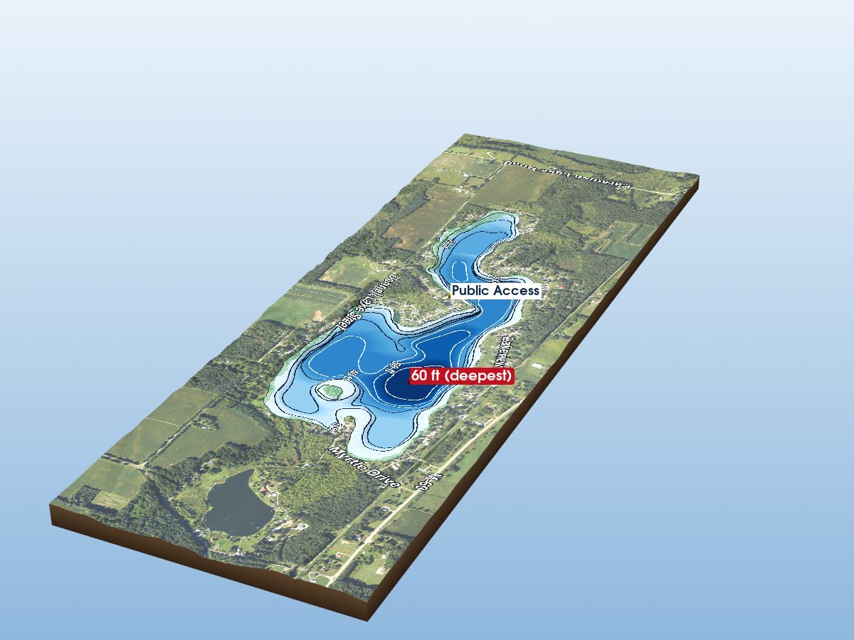 Depth map of Donnell Lake