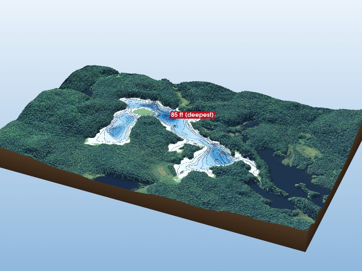 Depth map of Dossier Lake