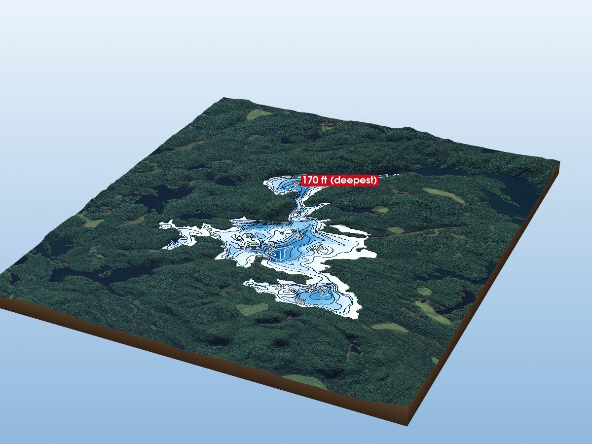 Depth map of Dougherty Lake