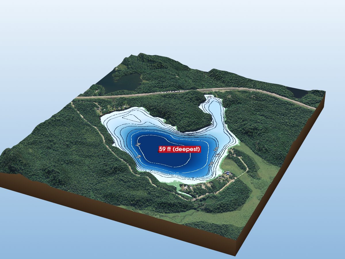 Depth map of Dowes Lake