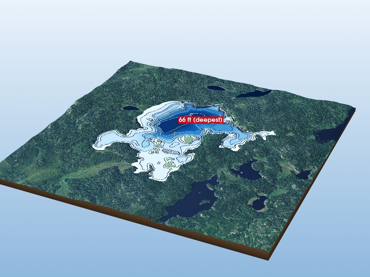 Depth map of Dowswell Lake