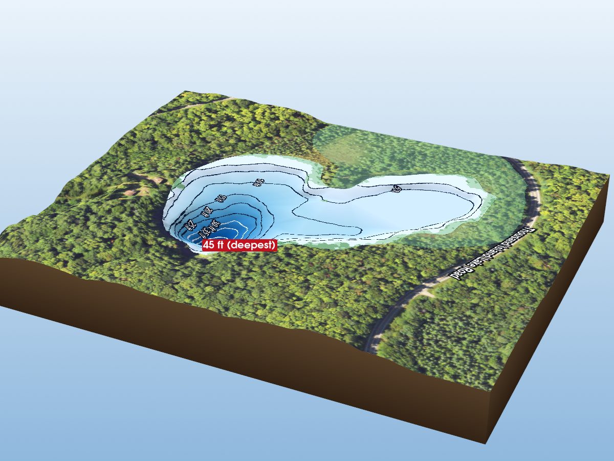 Depth map of Doyle Lake