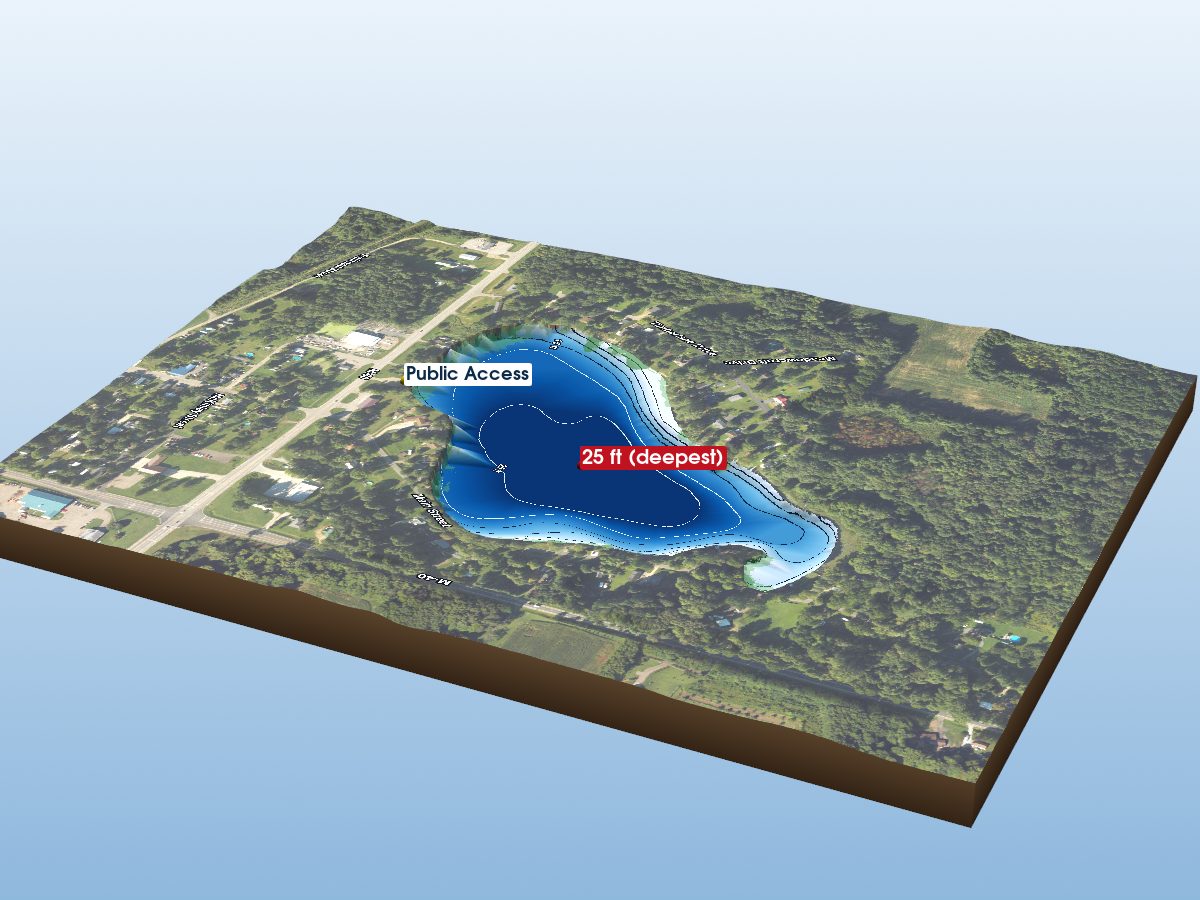Depth map of Driskels Lake