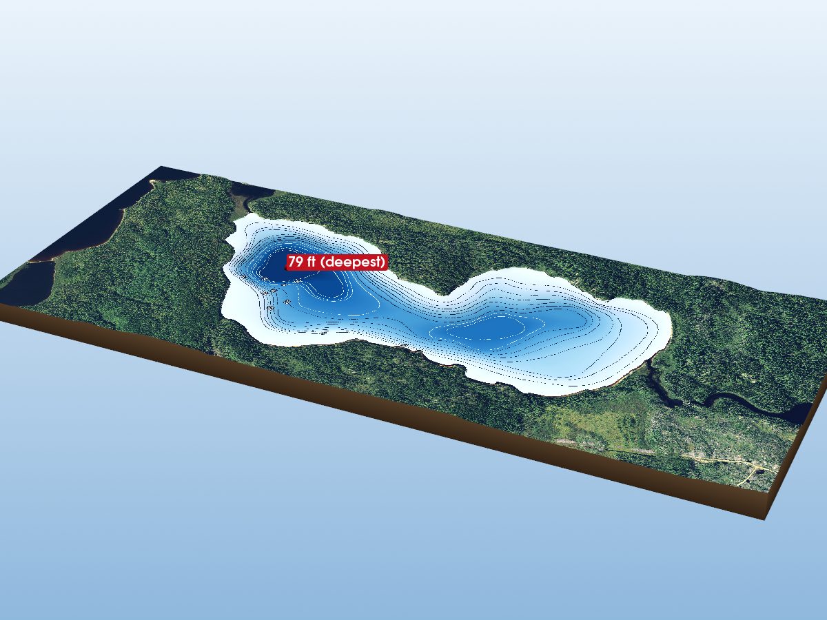 Depth map of Drop Off Lake