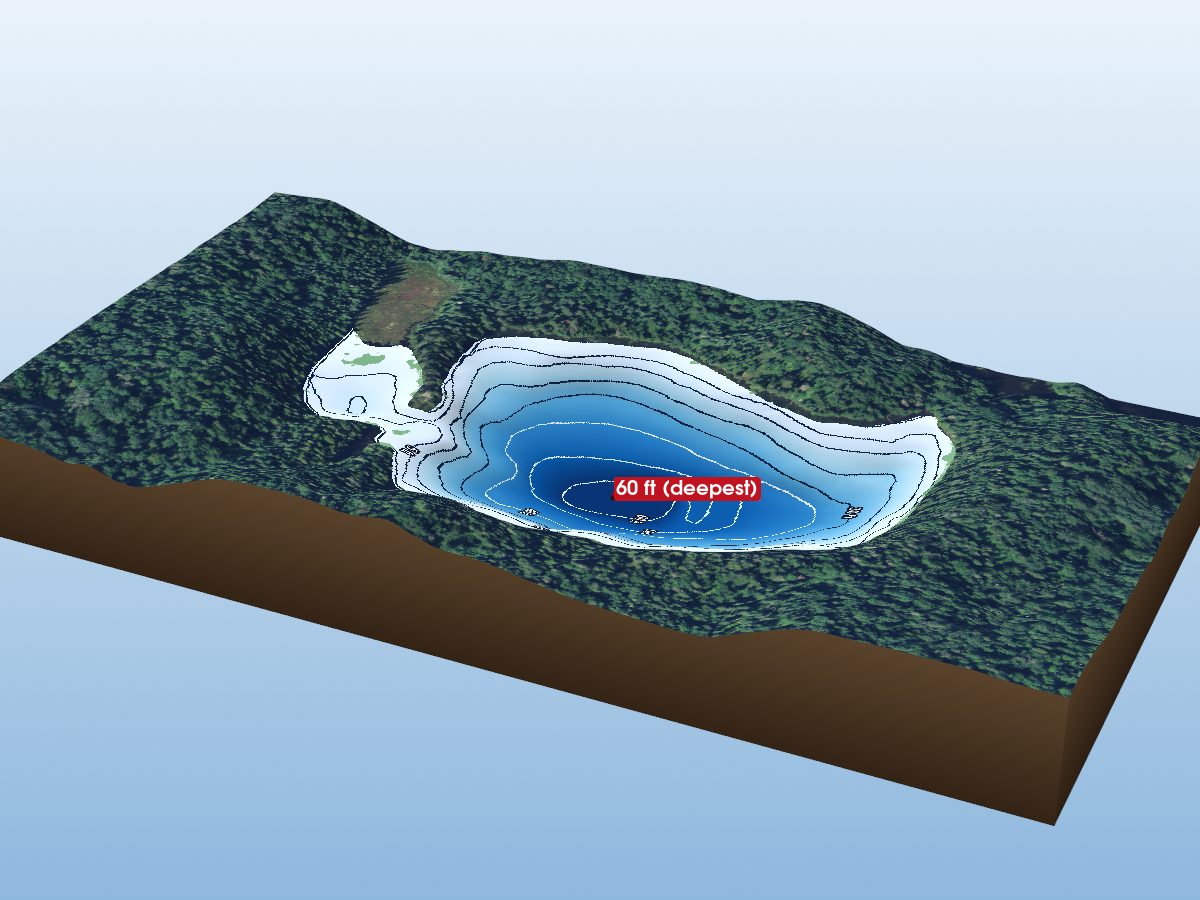 Depth map of Druillettes Lake 31