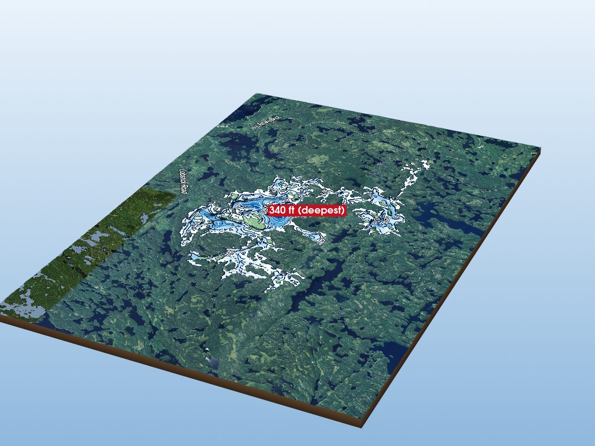Depth map of Dryberry Lake