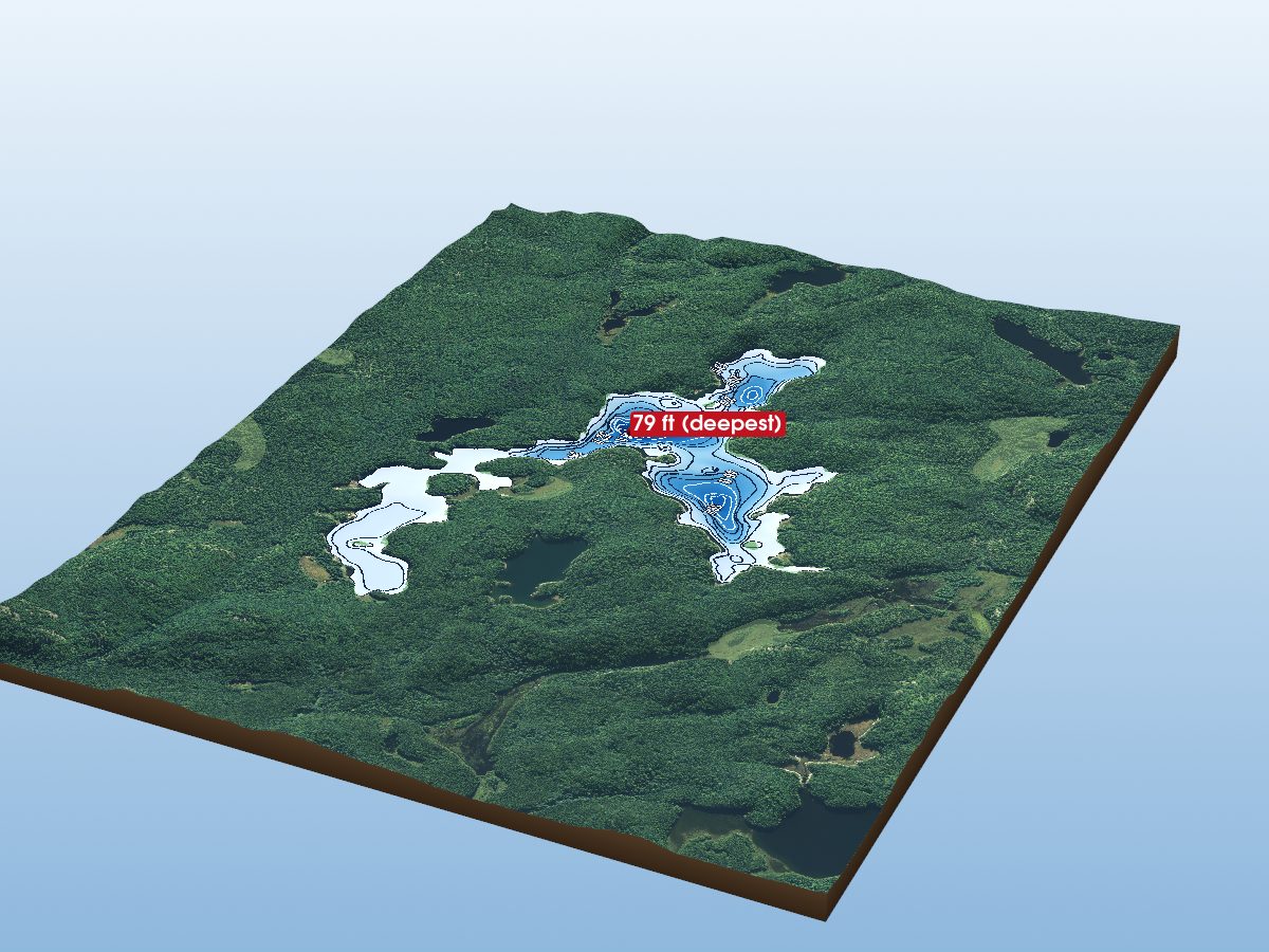 Depth map of Dubbelewe Lake