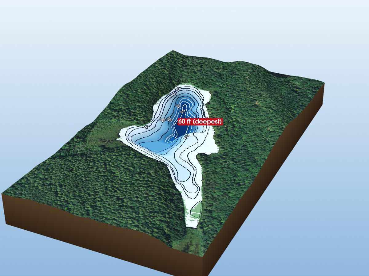 Depth map of Dugan Lake