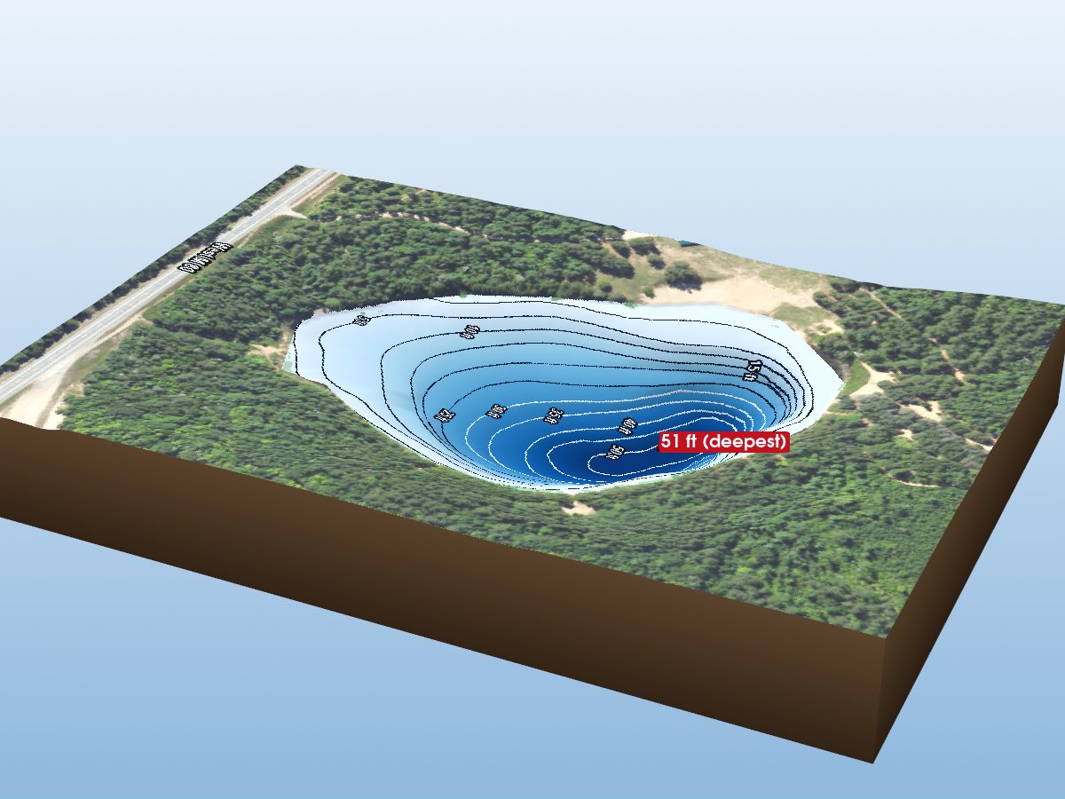 Depth map of Dukes Lake