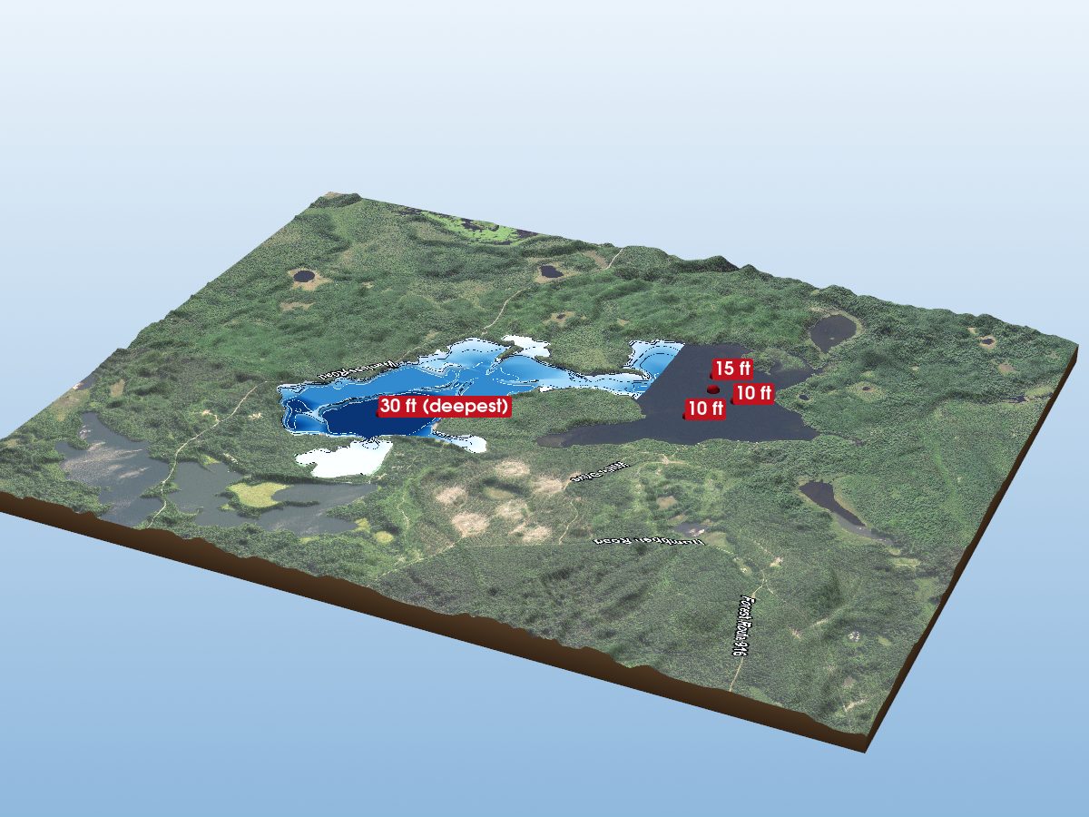 Depth map of Dumbbell Lake