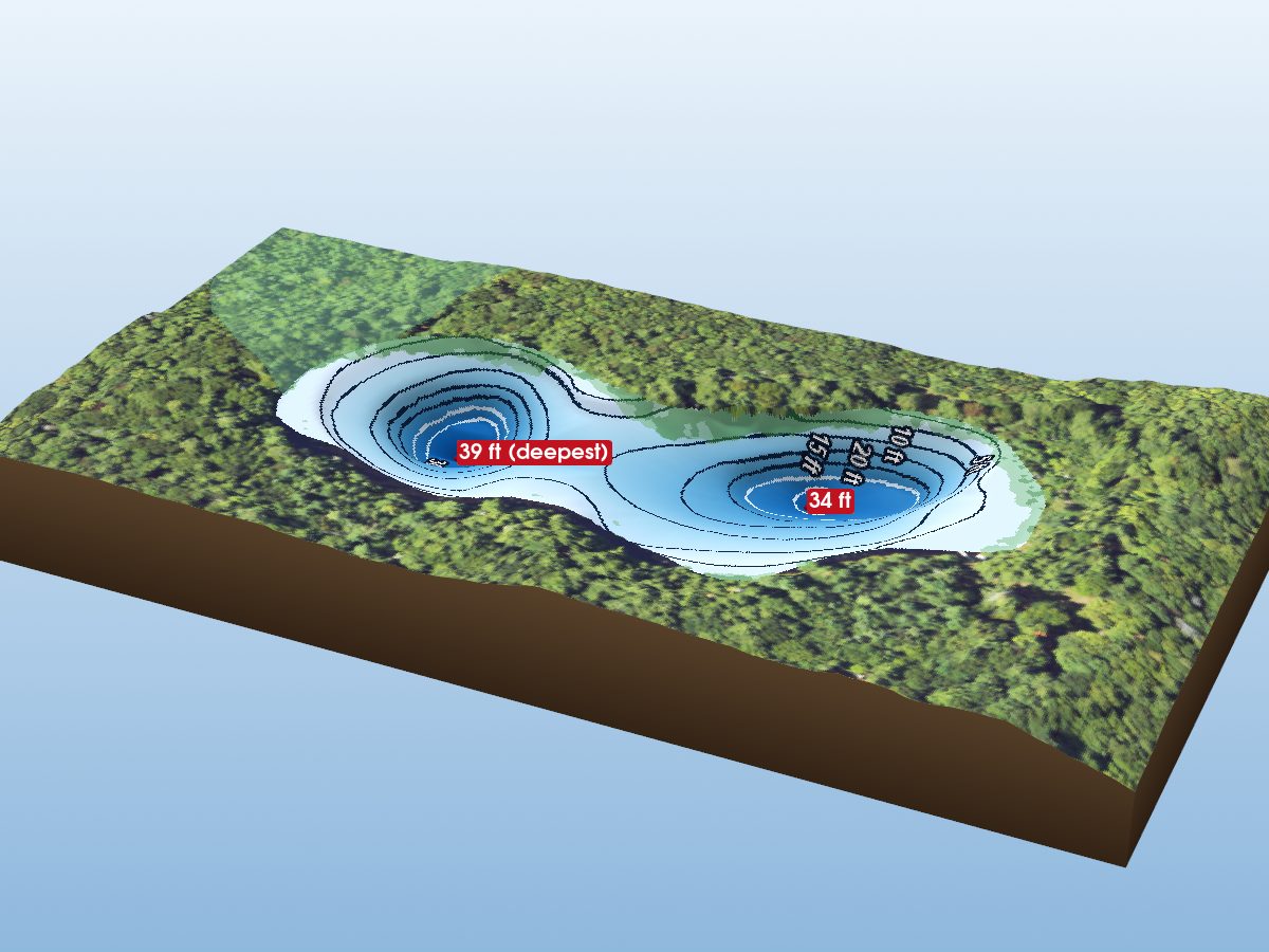 Depth map of Dumbell Lake