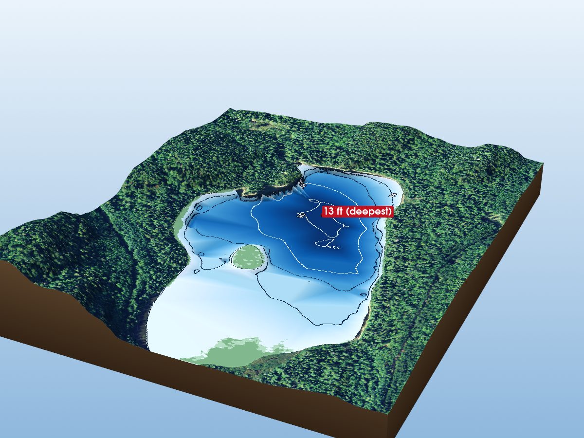 Depth map of Dunbrack Lake