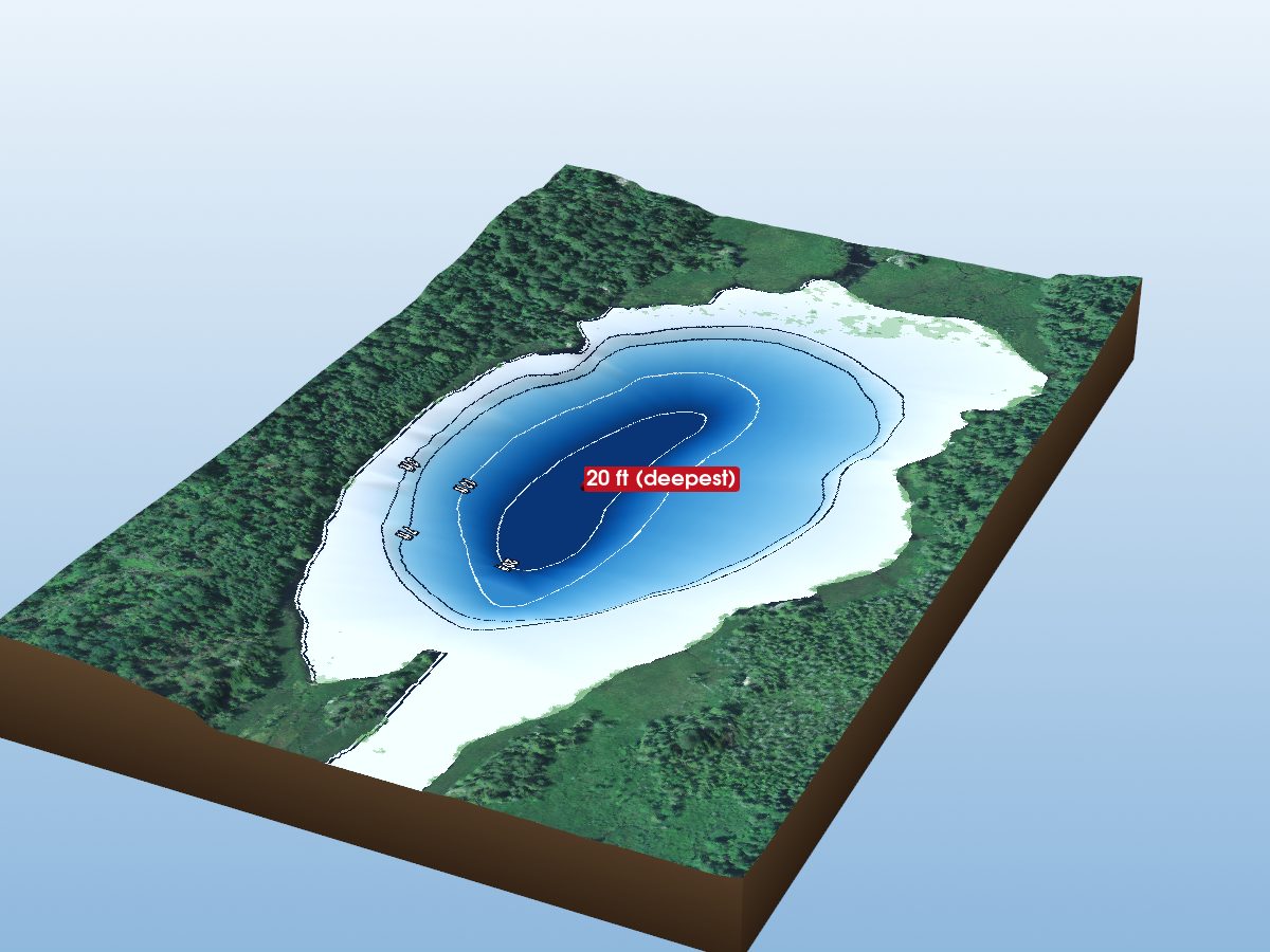 Depth map of Dunlop Lake