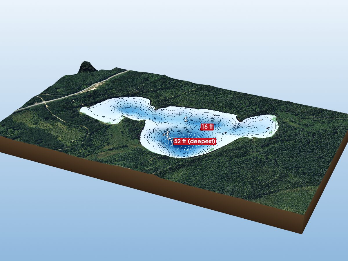 Depth map of Dunmore Lake