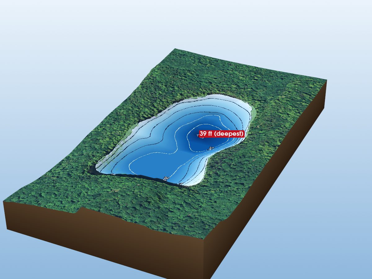 Depth map of Dunn's Lake
