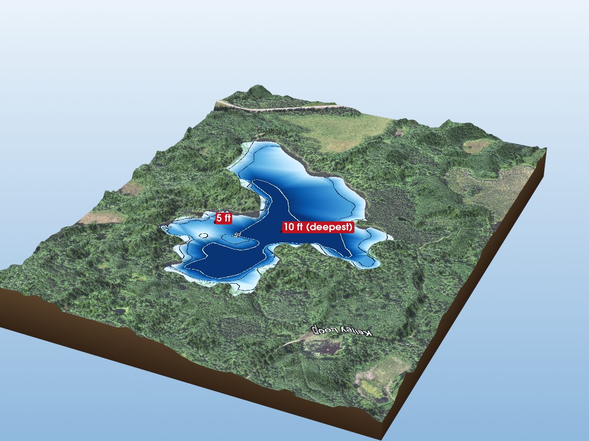Depth map of Dunnigan Lake