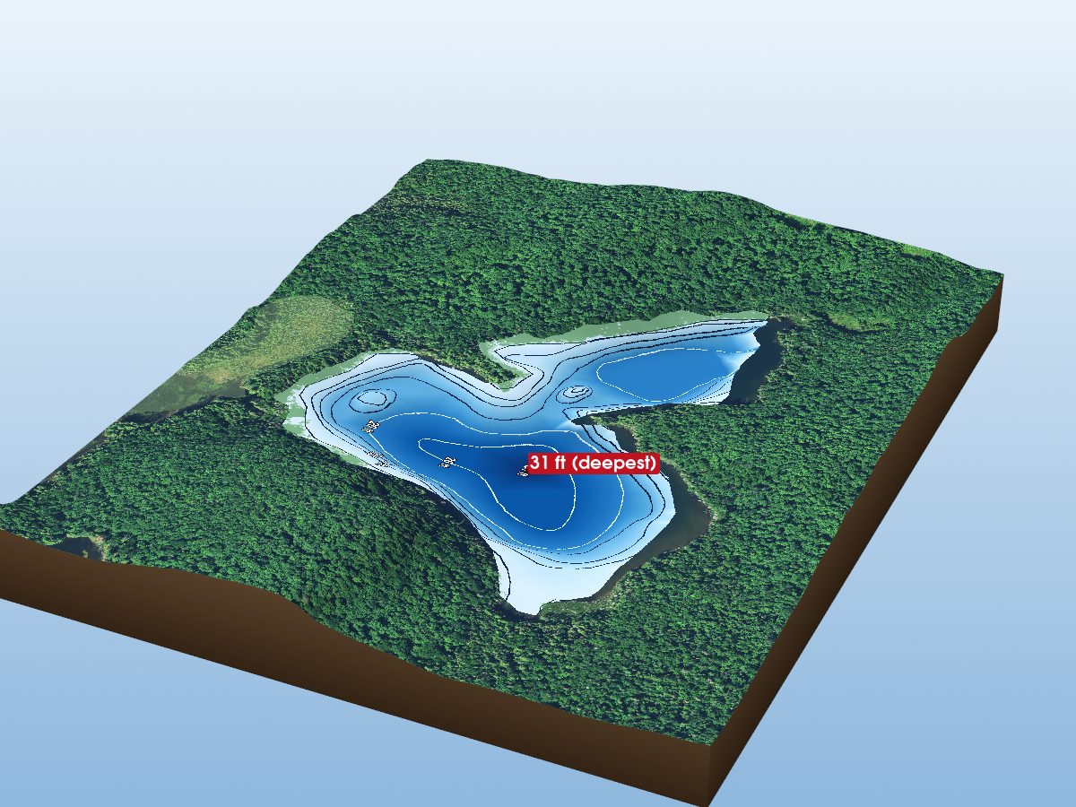 Depth map of Dunstan Lake