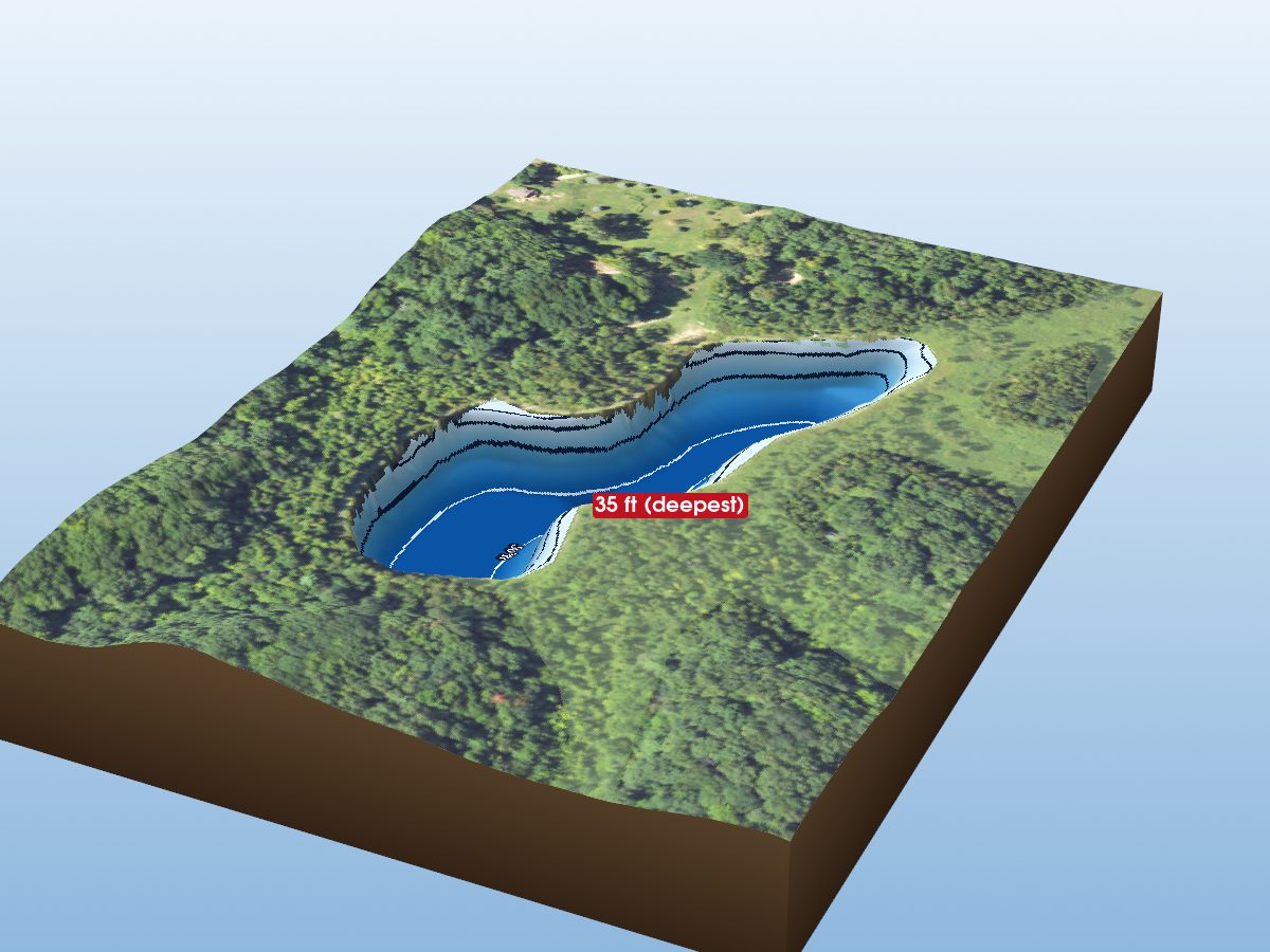 Depth map of Duperow Lake