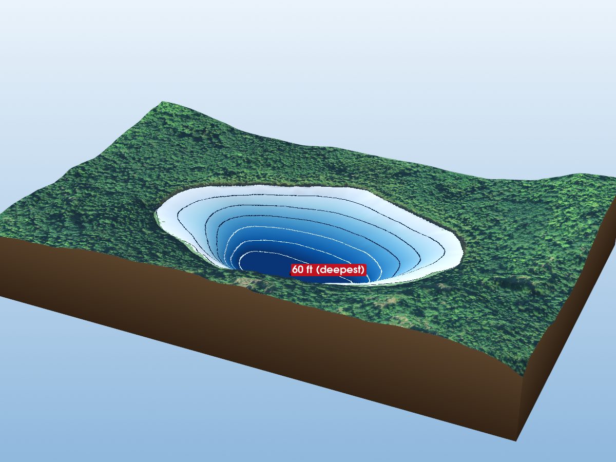 Depth map of Duthorne Lake