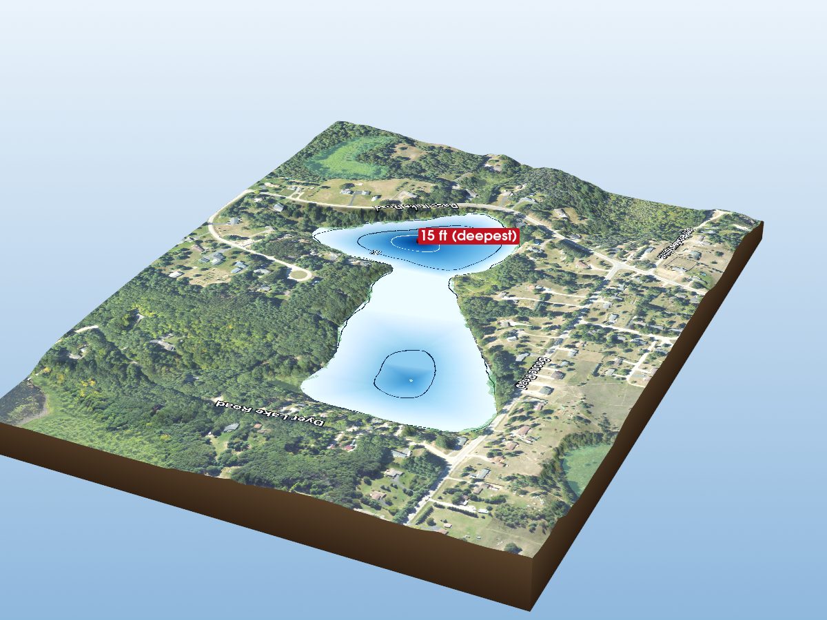 Depth map of Dyer Lake
