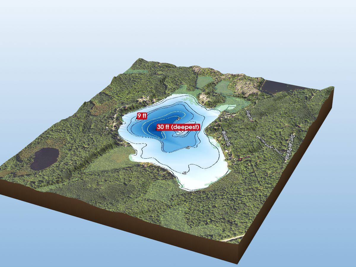 Depth map of Dyer Lake