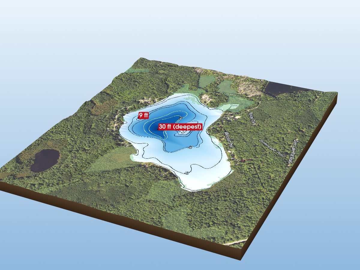 Depth map of Dyer Lake