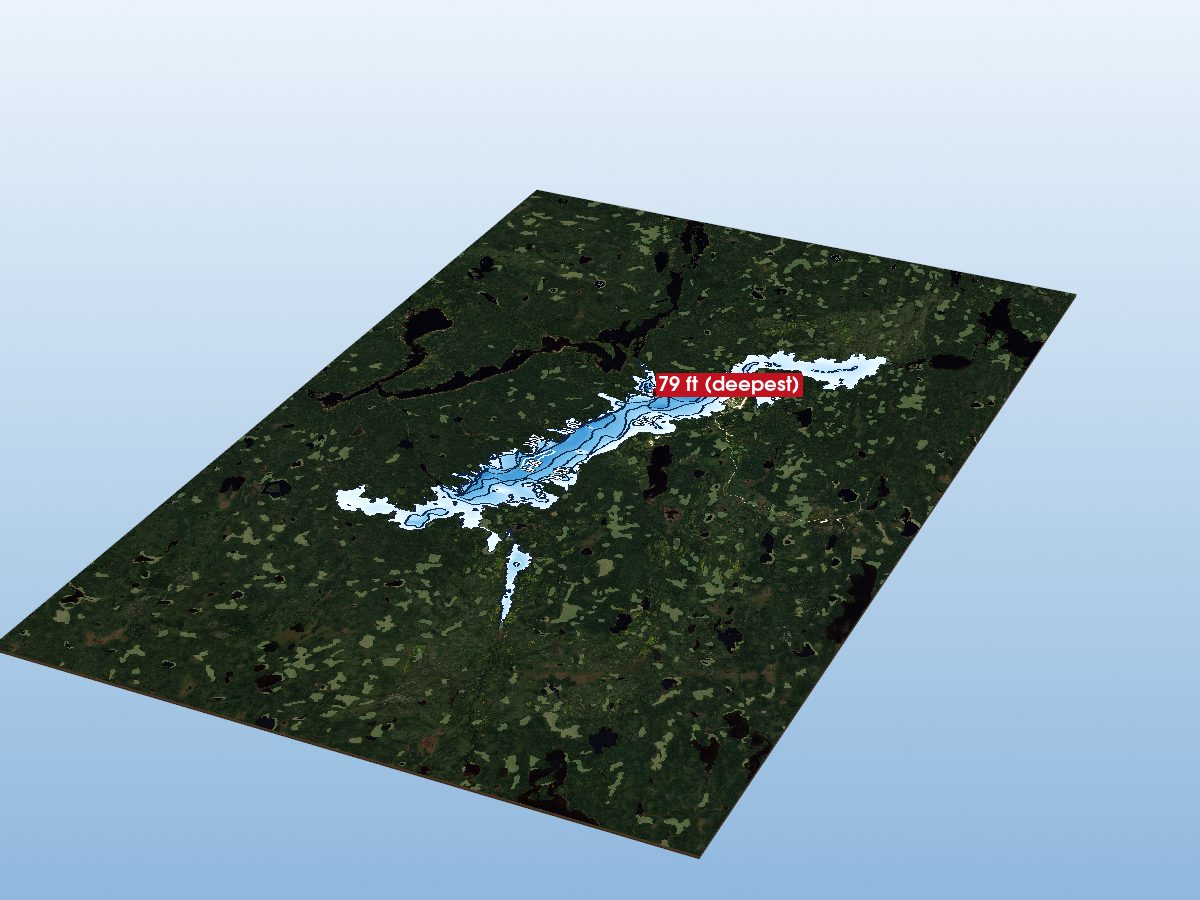 Depth map of Eabamet Lake
