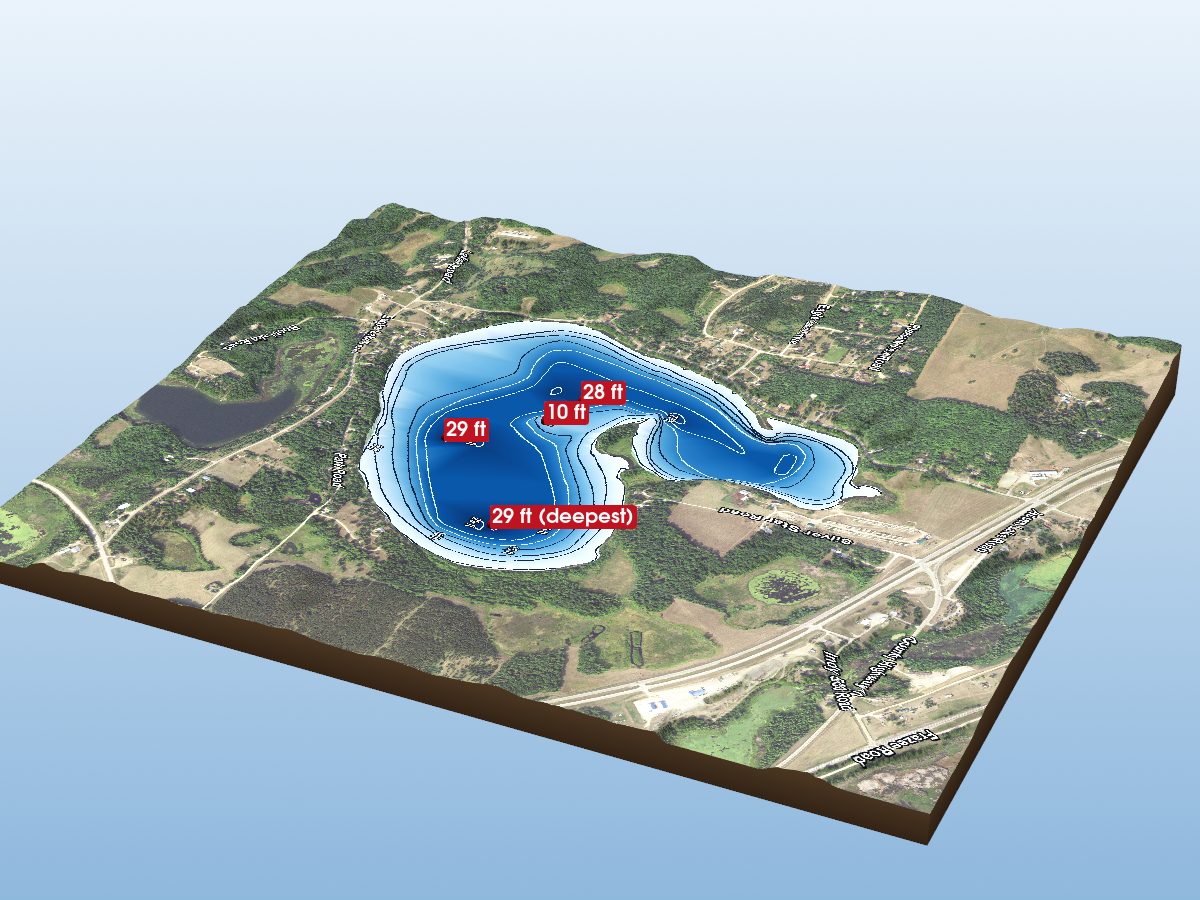 Depth map of Eagle Lake